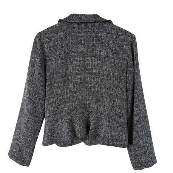 Sandro Sportswear‎ Gray Tweed Blazer Ruffle Front, Size Medium - Picture 8 of 10